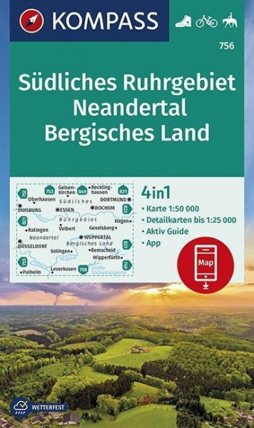 Südliches Ruhrgebiet, Neandertal, Bergisches Land 1 : 50 000