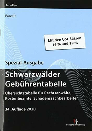 Spezial-Ausgabe Schwarzwälder Gebührentabelle