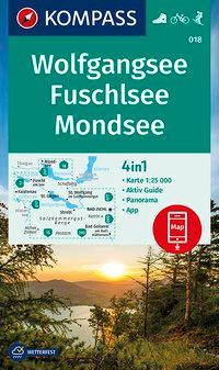 KOMPASS Wanderkarte 018 Wolfgangsee, Fuschlsee, Mondsee 1:25.000