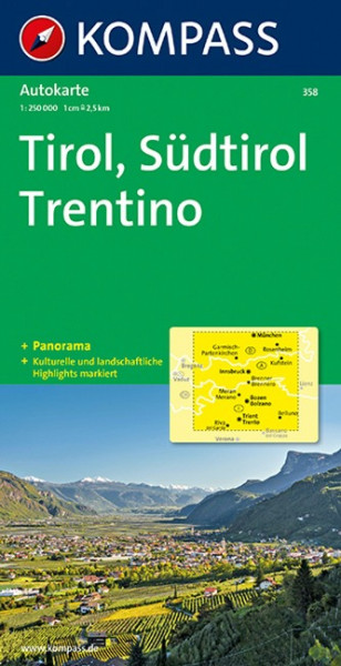 Tirol - Südtirol - Trentino - Panorama 1 : 250 000