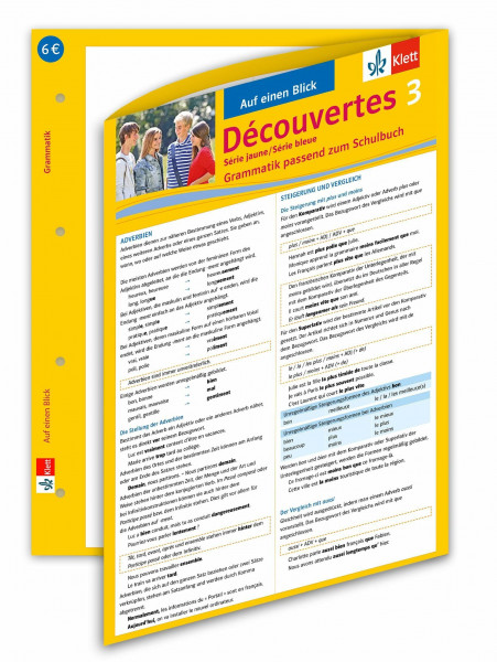 Découvertes Série jaune / Série bleue 3 - Auf einen Blick: Grammatik passend zum Schulbuch - Klappkarte (6 Seiten) (Découvertes. Série jaune (ab Klasse 6). Ausgabe ab 2012)