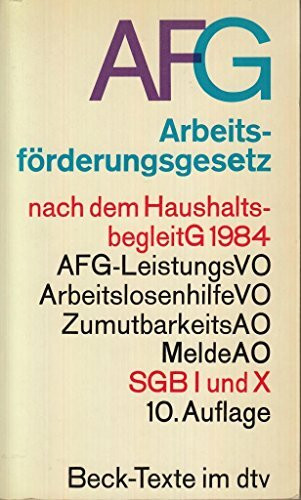 Arbeitsförderungsgesetz AFG: (s. Notizen) (dtv Beck Texte)