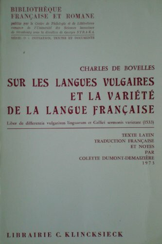 Sur les langues vulgaires et la variété de la langue française: 1533