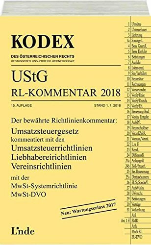 KODEX UStG-Richtlinien-Kommentar 2018 (Kodex des Österreichischen Rechts)