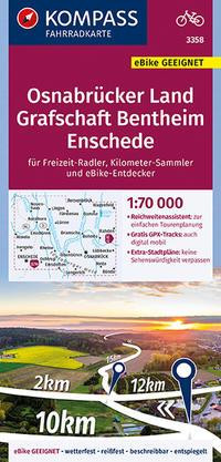 KOMPASS Fahrradkarte 3359 Wetterau, Vogelsberg, Marburg 1:70.000