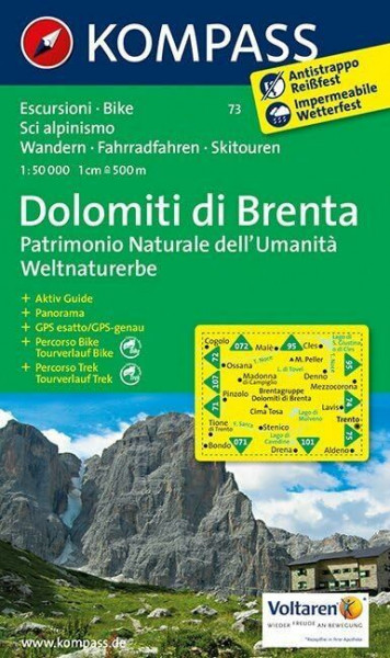 Gruppo di Brenta: Wandern, Rad und Skitouren. 1:50.000