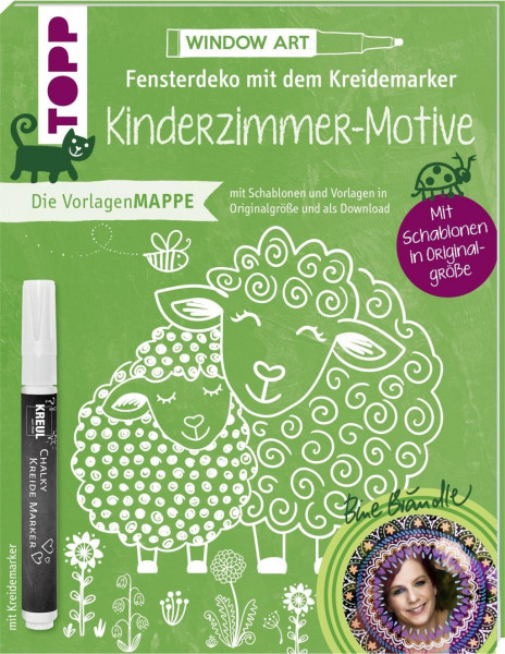 Vorlagenmappe Fensterdeko mit dem Kreidemarker - Kinderzimmer-Motive von Bine Brändle. Inkl. Original Kreidemarker von Kreul und Schablonen