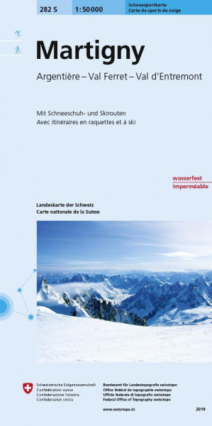 Swisstopo 1 : 50 000 Martigny Skiroutenkarte