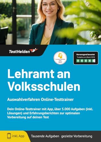 Lehramt an Volksschulen Aufnahmeprüfung Vorbereitung (Österreich): Online-Testtrainer inkl. App I + 5.000 Aufgaben mit Lösungen, Erfahrungsberichte,... Lehramt an Volksschulen Aufnahmeprüfung Vorbereitung (Österreich): Online-Testtrainer inkl. App I + 5.000 Aufgaben mit Lösungen, Erfahrungsberichte, Austausch in Community uvm!