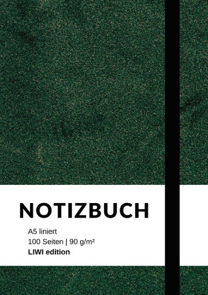 Notizbuch A5 liniert - 100 Seiten 90g/m² - Soft Cover grün - FSC Papier