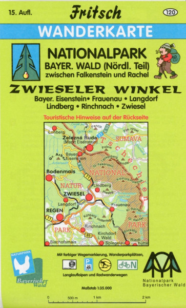 Nationalpark Bayerischer Wald (Nördlicher Teil) Zwieseler Winkel 1 : 35 000. Fritsch Wanderkarte