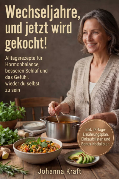 Wechseljahre, und jetzt wird gekocht!: Das Kochbuch mit Alltagsrezepten für Hormonbalance, besseren Schlaf, und das Gefühl, wieder du selbst zu sein. Inkl. 28-Tage-Ernährungsplan für neue Energie