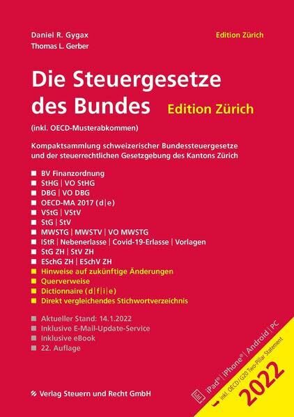 Die Steuergesetze des Bundes – Edition Zürich 2022: inkl. OECD-Musterabkommen Die Steuergesetze des Bundes – Edition Zürich 2022: inkl. OECD-Musterabkommen