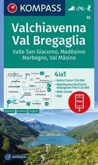 KOMPASS Wanderkarte 92 Chiavenna/Val Bregaglia 1:50.000