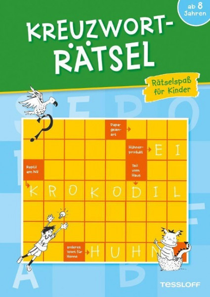 Kreuzworträtsel. Rätselspaß für Kinder (blau)