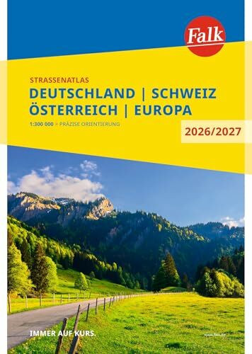 Falk Straßenatlas 2026/2027 Deutschland, Schweiz, Österreich 1:300.000: Autoatlas mit Europa 1:4,5 Mio. (Falk Atlas)