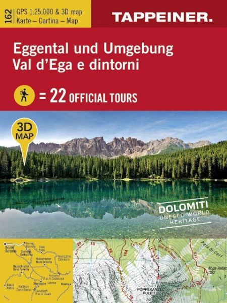 3D-Wanderkarte Eggental und Umgebung 1 : 25 000