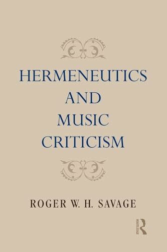 Hermeneutics and Music Criticism