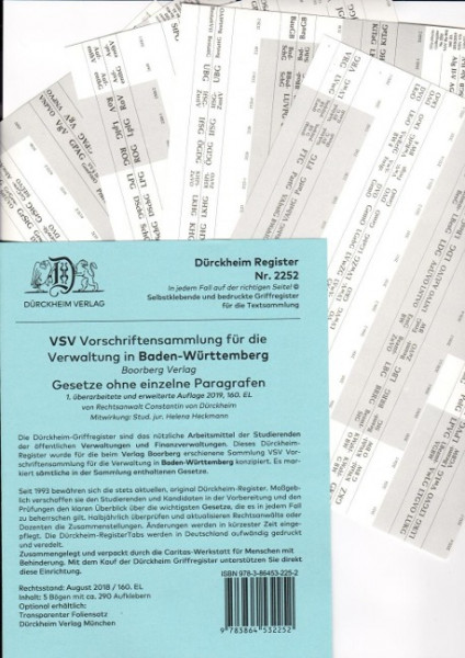 DürckheimRegister® VSV BADEN-WÜRTTEMBERG (2021), BOORBERG Verlag