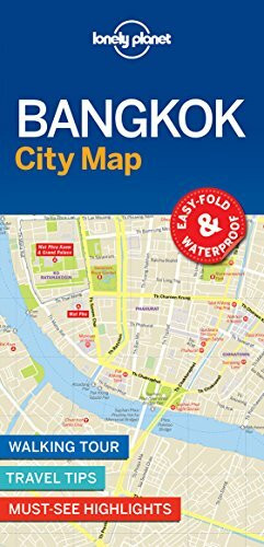 Lonely Planet Bangkok City Map, Walking Tour - Travel Tips- Must-see Highlights. Easy Fold & W...