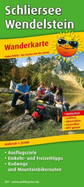 Schliersee - Wendelstein: Wanderkarte mit Ausflugszielen, Einkehr- & Freizeittipps mit Radwegen und Mountainbikerouten, wetterfest, reissfest, abwischbar, GPS-genau. 1:25000 (Wanderkarte / WK)