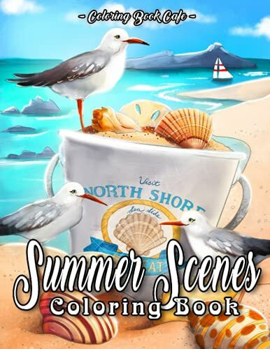 Independently published Summer Scenes Coloring Book, An Adult Coloring Book Featuring Fun Vacation Scenes, Peaceful Oc...