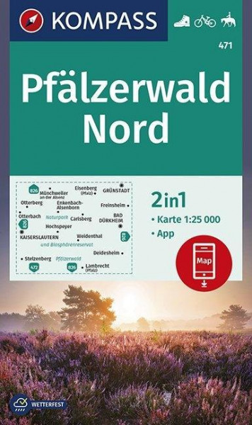 KOMPASS Wanderkarte Pfälzerwald Nord 1:25 000