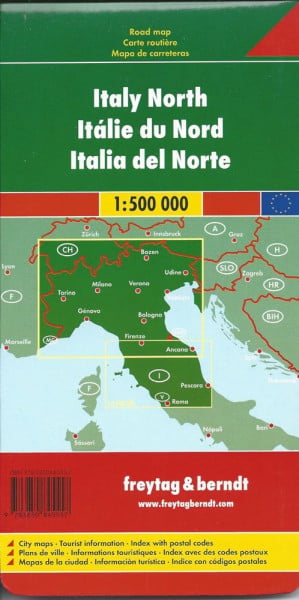 Freytag Berndt Karten, Europaserie, Norditalien: Citypläne. Touristische Informationen. Ortsregister mit Postleitzahlen 1:500 000(Europa)