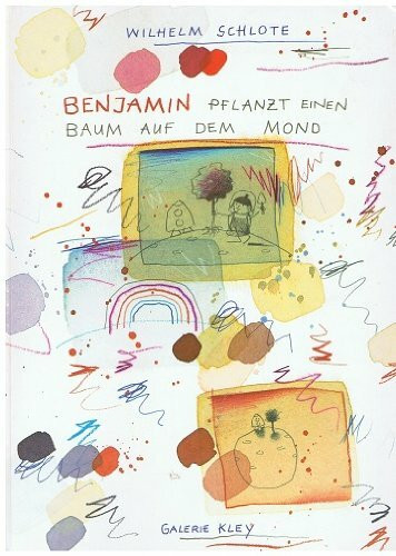 Benjamin pflanzt einen Baum auf dem Mond.