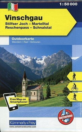 KuF Italien Outdoorkarte 01 Vinschgau 1 : 50.000 LZ bis 2016