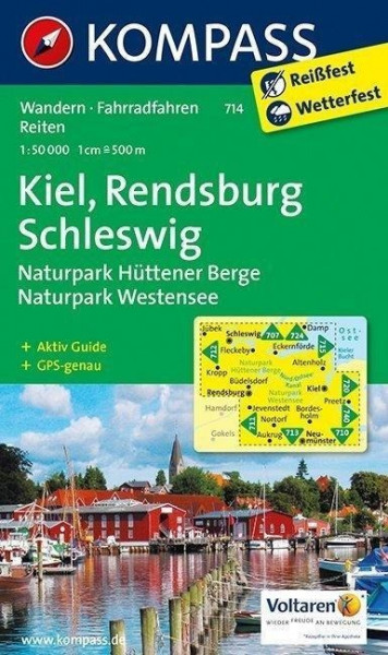 Kiel - Rendsburg - Schleswig: Wanderkarte mit Aktiv Guide, Radrouten und Reitwegen. GPS-genau. 1:500