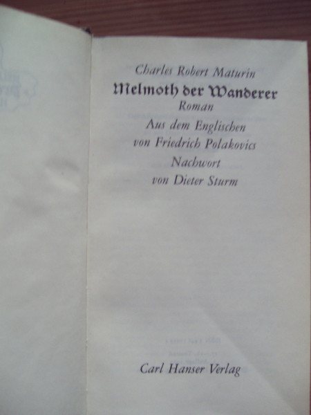 Melmoth, der Wanderer: Roman