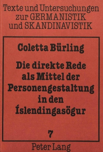 Die direkte Rede als Mittel der Personengestaltung in den Islendingasögur