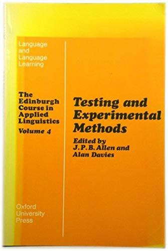 Testing and Experimental Methods (v. 4) (Language & Language Learning S.)