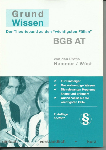 Grundwissen BGB AT (Skripten - Zivilrecht)
