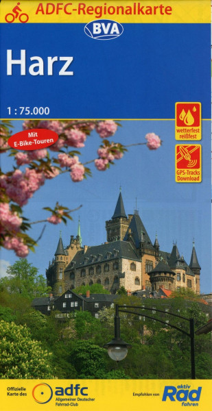ADFC-Regionalkarte Harz, 1:75.000