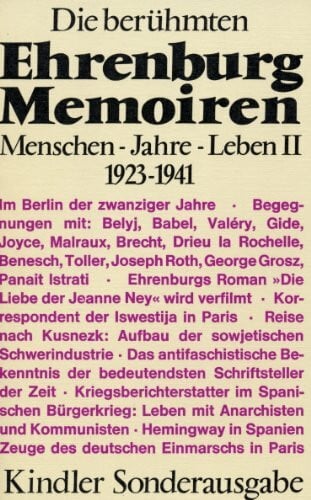 Die berühmten Ehrenburg-Memoiren. Menschen, Jahre, Leben. Band II. 1923-1941