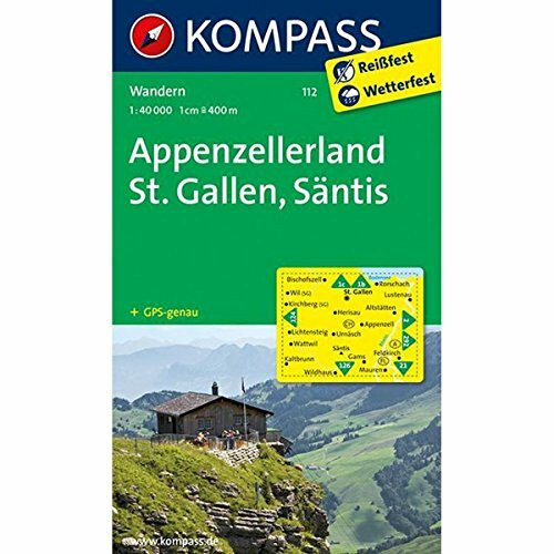 KOMPASS Wanderkarte Appenzellerland, St. Gallen, Säntis: Wanderkarte. GPS-genau. 1:40000 (KOMPASS-Wanderkarten, Band 112)
