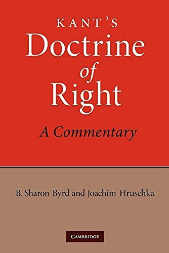 Kant's Doctrine of Right: A Commentary