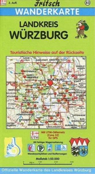 Landkreis Würzburg 1 : 50 000. Fritsch Wanderkarte