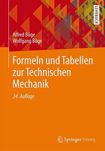 Springer Vieweg Formeln Und Tabellen Zur Technischen Mechanik