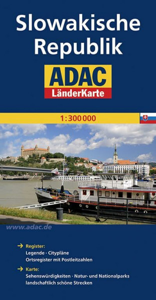 ADAC Länderkarte Slowakische Republik 1:300.000: Mit Cityplänen und Ortsregister. Mit Kennzeichnung von Sehenswürdigkeiten, Natur- und Nationalparks ... schönen Strecken (ADAC LänderKarten)