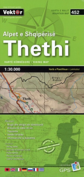 Thethi Wanderkarte 1 : 30 000 GPS