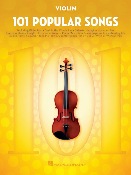 101 Popular Songs: Violin | Violine Songbook mit Pop Hits | Violine lernen mit einfachen bis mittelschweren Solo-Arrangements | Instrumental-Notenbuch ... Noten, Sammelband für Violine (VIOLON)