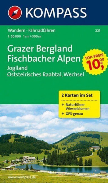 KOMPASS Wanderkarte Grazer Bergland - Fischbacher Alpen: Wanderkarten-Set mit Naturführer. GPS-genau. 1:50000 (KOMPASS-Wanderkarten, Band 221)