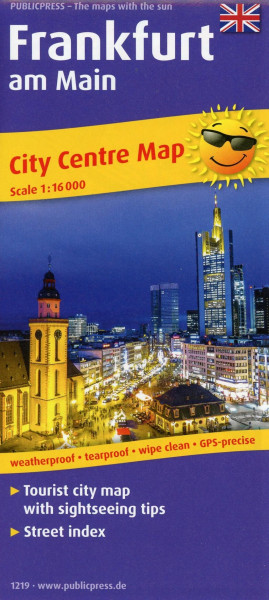 Frankfurt am Main City Centre Map (engl) 1 : 16 000