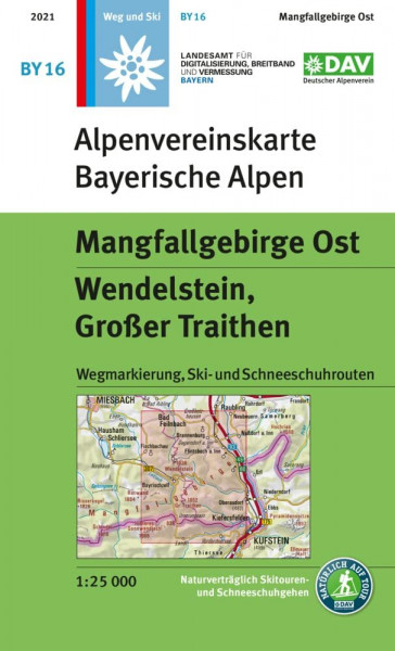 Mangfallgebirge Ost, Wendelstein, Großer Traithen: Topographische Karte 1:25.000 mit Wegmarkierung, Ski- und Schneeschuhrouten (Alpenvereinskarten)