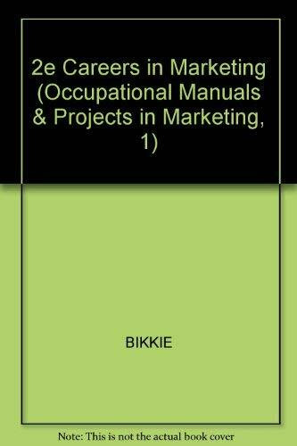 Careers in Marketing (Occupational Manuals & Projects in Marketing, 1)