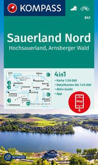 KOMPASS Wanderkarte 841 Sauerland 1, Hochsauerland, Arnsberger Wald 1:50.000