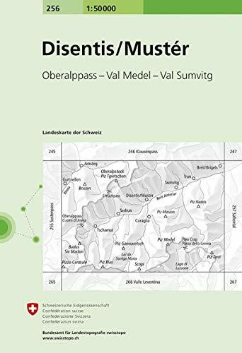 256 Disentis/Mustér: Oberalppass - Val Medel - Val Sumvitg (Landeskarte 1:50 000, Band 256)